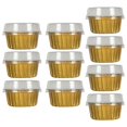 thumbnail image 1 of 1 Set Tasse de Cuisson de Qualité Alimentaire Résistant à la Chaleur avec Couvercle Antiadhésif Feuille d'Aluminium Décorative Cuisson Cupcake Résistant à la Graisse Emballage Muffin Tasse Fournitures de Cuisine, 1 of 8