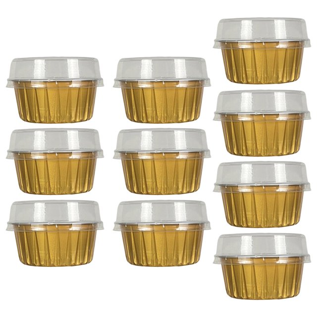 1 Set Tasse de Cuisson de Qualité Alimentaire Résistant à la Chaleur avec Couvercle Antiadhésif Feuille d'Aluminium Décorative Cuisson Cupcake Résistant à la Graisse Emballage Muffin Tasse Fournitures de Cuisine