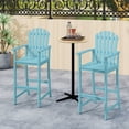 thumbnail image 2 of Gymax 2PCS Tall Adirondack Chair w/Back Armrests & Footrest for Balcony Porch Deck Turquoise, 2 of 10