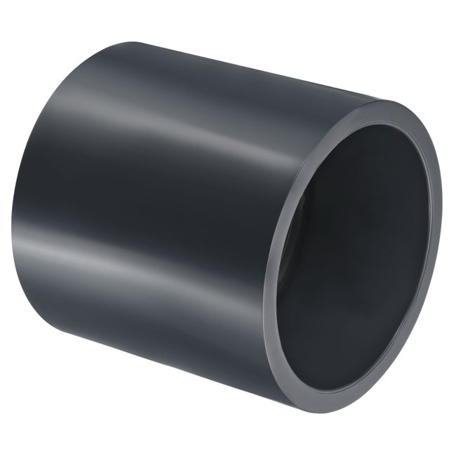 Unique Bargains UPVC Pipe Fitting 90mm Socket, 1 Pack Straight Coupling, Dark Grey