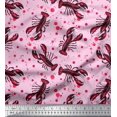 thumbnail image 1 of Soimoi Poly Georgette Fabric Dot & Lobster Ocean Print Fabric by The Yard 42 Inch Wide, 1 of 3