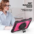 thumbnail image 4 of Case for Lenovo Tab K10 10.3 Inch / M10 FHD Plus 2020 2nd Gen with Screen Protector, 360 Degree Rotating Kickstand Hand Strap Heavy Duty Shockproof Cover with Shoulder Strap, Rose PC, 4 of 7