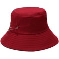 thumbnail image 1 of LinYooLi Large Bucket Hat Women Big-Brimmed Fisherman Hat Unisex Pure Color Basin Caps with Adjustable Chin Strap Pin Decorate, 1 of 8