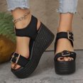 thumbnail image 2 of Platform Sandals Women Espadrille Wedge Comfortable Ankle Strap Open Toe Sandals for Walking, 2 of 8