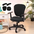 thumbnail image 3 of Maoww Housse Extensible pour Chaise de Bureau Chaise d'Étude Chaise de Jeu Fauteuil Noir, 3 of 9
