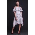 thumbnail image 3 of Bimba Robe Droite à Épaules Dénudées Style Chic pour Femmes à Imprimé d'Oiseaux Bleus Tunique d'Été - X-Small, 3 of 6