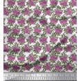 thumbnail image 1 of Soimoi Poly Georgette Fabric Leaves & Floral Block Printed Fabric 1 Yard 52 Inch Wide, 1 of 3