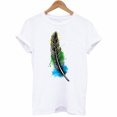 thumbnail image 3 of LSLJS T-Shirts pour Femmes Mode Femmes T-Shirt à Manches Courtes Imprimé Plume Haut Décontracté Tee Blouse, 3 of 3