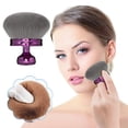 thumbnail image 1 of YoGold Blend & Blur Extra Large Body Makeup Brush for Self Tanner,Leg Makeup & Bronzer Self Tan Back Applicator, Head Kabuki Brush For Application with Drawstring Bag Soft Bristled Brush Purple, 1 of 5