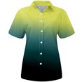 thumbnail image 4 of fartey Womens Button Down Shirts Plus Size Short Sleeve Lapel Cardigan Tops Tunic Comfy Gradient Print Trendy Vacation Top, S-6XL, 4 of 5