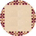thumbnail image 1 of Ahgly Company Tapis Rond Lavable en Machine Intérieur Transitionnel Blond Doré Or, 3 Pieds Rond, 1 of 7