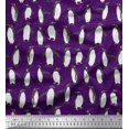 thumbnail image 1 of Soimoi Purple Rayon Fabric Penguin Ocean Print Sewing Fabric Yard 56 Inch Wide, 1 of 3