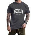 thumbnail image 1 of BOBOGOJP Chemises Classiques à Manches Courtes pour Hommes T-Shirt Uni à Col Rond à Manches Courtes (Gris Foncé,L), 1 of 4