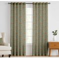 thumbnail image 2 of Vargottam 84 Inch Rod Pocket/Back Tab Cotton Curtains for Windows and Doors - Light Filtering Cotton - Light Filtering Drapes For Doors - Set of 2 Panels, 52"x84" - Floral Motif Print (Green), 2 of 8