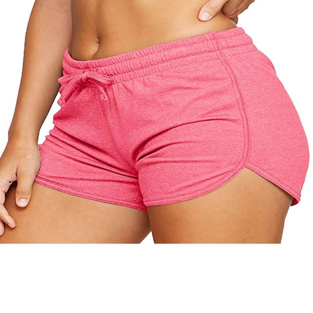 MesaSe Women Athletic Yoga Shorts Solid Color Workout Gym Shorts Tummy Control Running Drawstring Shorts