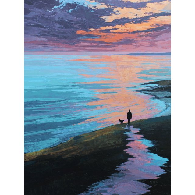Qisvanset Sunset Sailboat Canvas Print 12x16 Inch Scenic Home Decor
