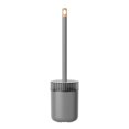thumbnail image 2 of Toilet Brush With Holder,Plastic Bristles Bathroom Cleaning Bowl Brush Kit,Modern Compact Toilet Cleaner Brush,Long Handle,Non-scratch Bristles,Washable Brush Head,Wall-Mounted,Easy Installation, 2 of 6