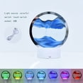 thumbnail image 4 of 7.87-Inch Rotating Sand Art Hourglass 360° Liquid Motion Decoration Quicksand Table Lamp with LED Base, Holiday Party Gifts, 4 of 7