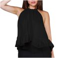 thumbnail image 2 of Weiqiqre Women's Clothing Adjustable Tie Neckline Ruffle Hem Sleeveless Flowy Halter Tops, 2 of 6
