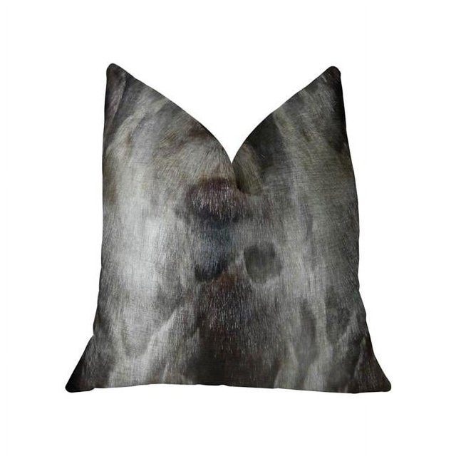 PBRAZ469-2026-DP Plutus Oreiller Double Face de Luxe Fait Main, Gris Cendré & Charbon - Standard