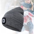 thumbnail image 4 of Unisex Winter LED Light Luminous Warm Knitted Hat Outdoor Camping Head Lamp Cap, 4 of 8