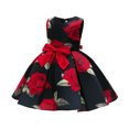 thumbnail image 1 of EGNMCR Robes de Soirée pour Femmes, Robes Formelles pour Femmes, Robes de Cocktail pour Femmes Robe Fille Robe pour Tout-Petites Satin Sans Manches Nœud Imprimé Rose Robe de Fête d'Anniversaire Longues Robes Robe Fille, 1 of 6
