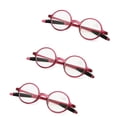 thumbnail image 1 of Retro Reading Glasses 3 Pairs Pack Unbreakable Flexible + 1.0 to + 3.5 Round Frame Pocket Reader Geek Nerd, 1 of 5