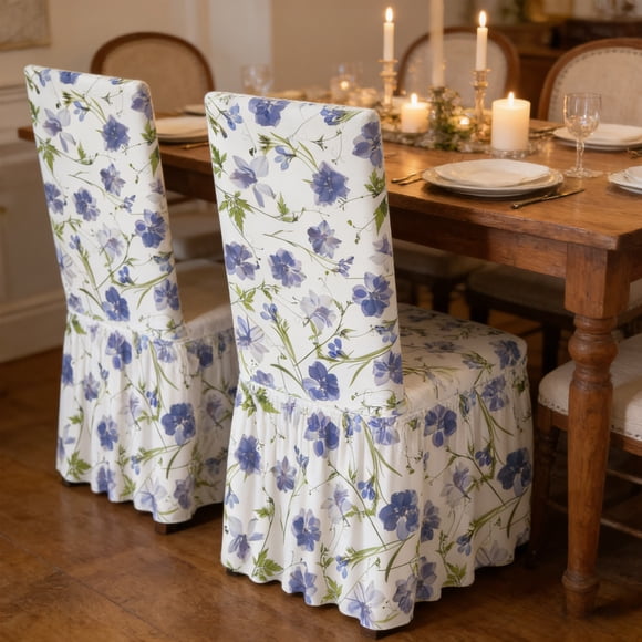 SASHENHG Printed Chair Covers Full Elastic Upholstery Covers Home Hotel Dining Chair Pads Backrest High-Elastic Chair Covers