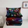 thumbnail image 4 of QUTETN Moderne Noir Bleu Joystick de Jeu Couettes et Duvets Grand Lit, 4 of 6