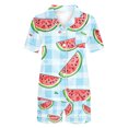 thumbnail image 4 of Jamicy Pyjama Mignon pour Femmes Mode Décontractée Imprimé Haut à Manches Courtes à Col à Revers avec Short Ample Confortable Ensemble de Pyjama pour la Maison, 4 of 4