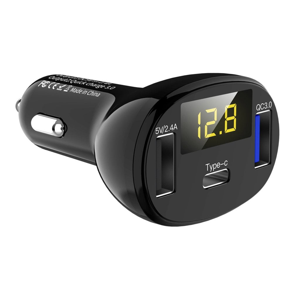 Trade Car Charger Phone Charging Adapter Digital Display Car Charger Voltmeter Automotive Accessory