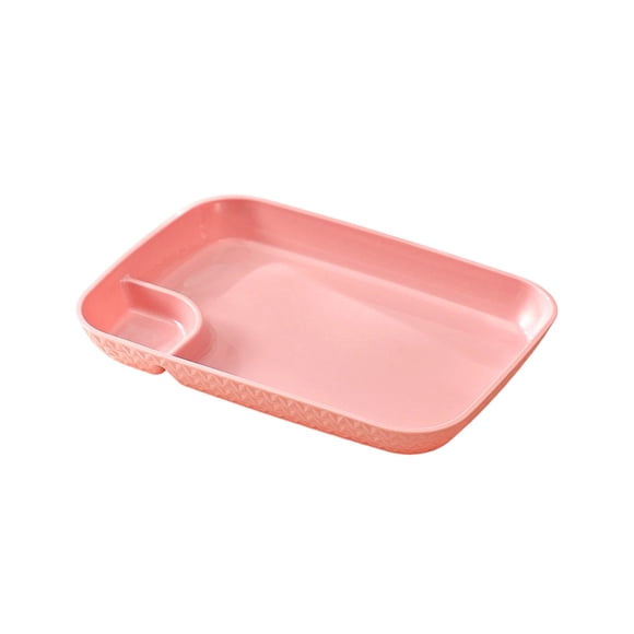 Fareti Large Divided Plates, Unbreakable Dinnerware Lunch Trays, Lightweight Reusable Plastic Compartment Plates, Microwave and Dishwasher Safe