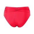 thumbnail image 4 of LUOGENLI Bikini Bottoms Tummy Control V Cut Women Plus Size High Waist Bikini Bottoms Swim Briefs Beach Ruched High Cut Swim Shorts Full Coverage Swimbottom (Watermelon Red Size XXL), 4 of 5