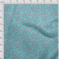 thumbnail image 4 of oneOone Rayon Turquoise Blue Fabric Floral Craft Projects Decor Fabric Printed By The Yard 56 Inch Wide, 4 of 4