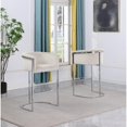 thumbnail image 2 of Cream Velvet Barstool Chair (Single) with Silver Metal Chrome Base, 2 of 3