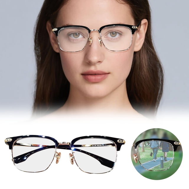 High Definition Focus Blue Light Glasses for Eye Fatigue Lightweight Half Frame Adjustable Aid