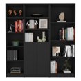 thumbnail image 1 of FM FURNITURE Marana 3 Piece Living Room Set Black Engineered Wood, 1 of 7