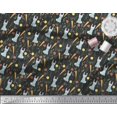 thumbnail image 3 of Soimoi Poly Georgette Fabric Leaves,Carrot & Rabbit Kids Print Sewing Fabric Yard 42 Inch Wide, 3 of 3