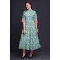 thumbnail image 4 of Bimba Leaves Ladies Button Down Print Dress A-Line Cocktail Party Shirt Dress-XXX-Large, 4 of 5
