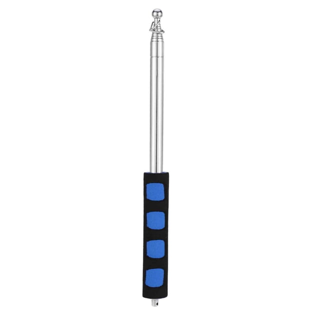 Hand Held Flagpole, Telescopic Stainless Steel Flag Pole Extends From 11.4in to 79in with 2 Rings for Hanging Flags, for Teachers Tour Guide Parades Stadium Events