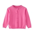 thumbnail image 1 of aohooy Girls Long Sleeve Cardigan Sweater Todder Infant Open Front Button Closure Knitted Cable Cardigans Tops 6M-5Y Hot Pink,130, 1 of 4