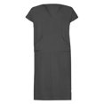 thumbnail image 3 of Robe en Lin Col en V pour Hommes Manches Courtes Kaftan Thobe Longue Robe Saudi Arabe Thobe Islamique Musulman Dubai Robe, 3 of 5