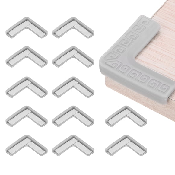 Uxcell Corner Protectors 12Pcs Table Corner Protectors Furniture Corner Guard and Edges Bumpers(Grey)
