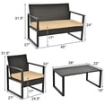 thumbnail image 3 of Costway 8PCS Patio Rattan Furniture Set Cushioned Sofa Coffee Table Garden Deck Brown, 3 of 9