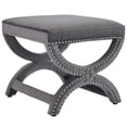 thumbnail image 2 of Modway Expound Velvet Upholstered Nailhead Trim Ottoman in Gray, 2 of 8