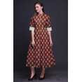 thumbnail image 4 of Bimba Robe à Manches Retroussables pour Femmes à Blocs Imprimés, Col Mandarin, Chemise Boutonnée - XX-Grand, 4 of 5