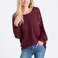 thumbnail image 2 of CEHVOM Femme T-Shirt à Col Rond à Manches Longues Automne Blouse à Paillettes Hauts Chandail, 2 of 8