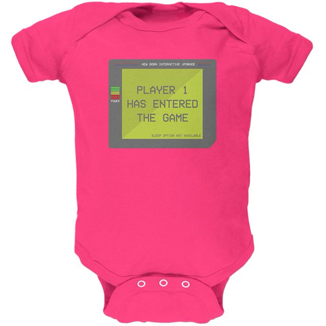 Halloween Player 1 One Costume New Born Gamer Funny Soft Baby One Piece