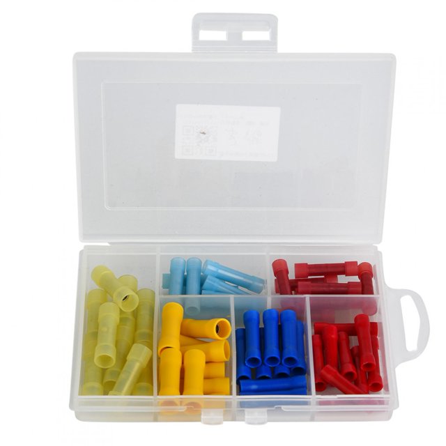 60 Pcs Connecteur de Fesses en PVC Fil Électrique Ensemble de Bornes Isolées avec Boîte