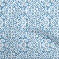 thumbnail image 1 of oneOone Polyester Spandex Medium Blue Fabric Asian Block Floral Sewing Craft Projects Fabric Prints By Yard 56 Inch Wide, 1 of 4